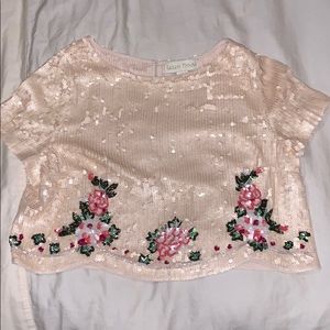 BHLDN sequin crop top
